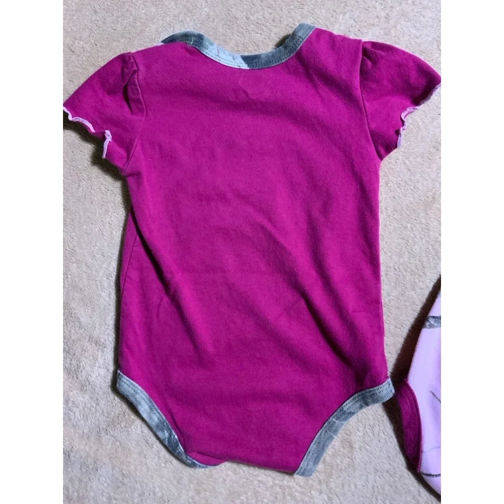 Baby Girls Mossy Oak 2pc Set Sz 6-9 Months Bodysuit Pink Camo Hearts‎ Hug Outfit